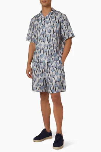 Exclusive Paradise Palm Shorts in Silk-blend