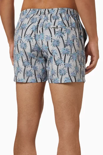 Exclusive Hand-painted Palm Swim Shorts