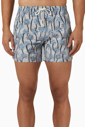 Exclusive Hand-painted Palm Swim Shorts