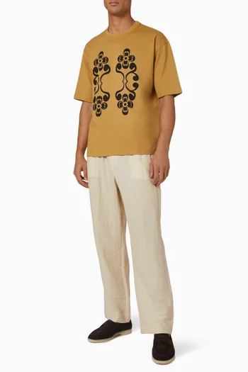 تي شيرت بطبعة مزيج قطن حصري