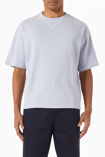 MMQ T-shirt in Ribbed Cotton Jersey