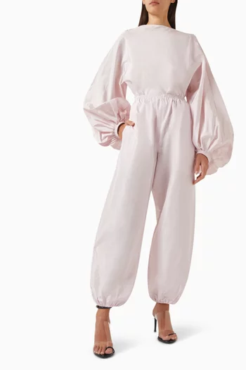 Balloon High-waisted Pants in Silk