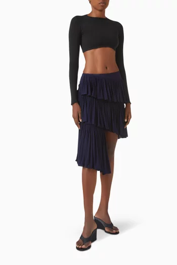 Spiral Midi Skirt in Soft Jersey