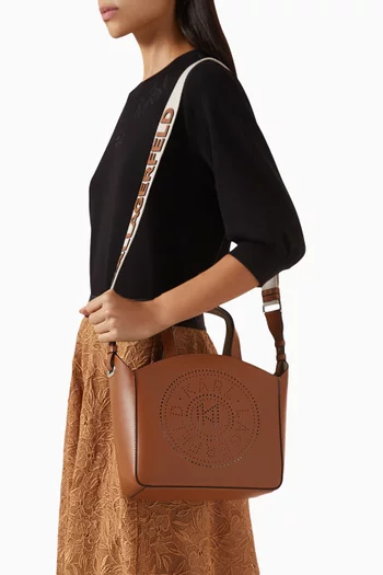 K/Circle Small Tote Bag in Leather