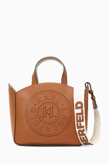 K/Circle Small Tote Bag in Leather