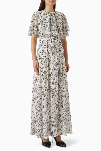 Ruffled Maxi Dress in Chiffon