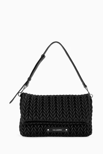K/Weave Large Shoulder Bag in Leather