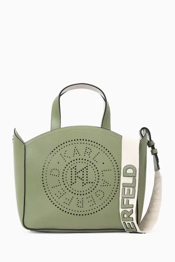 K/Circle Small Tote Bag in Leather