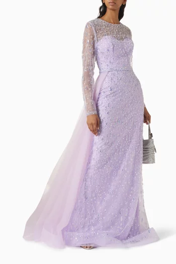 Bead-embellished Gown in Tulle