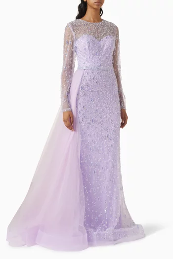 Bead-embellished Gown in Tulle