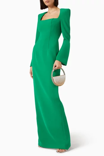 Funnel Neck Dress in Crepe