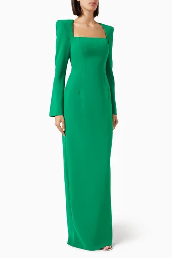 Funnel Neck Dress in Crepe