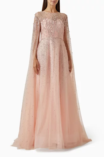 Bead-embellished Gown in Tulle
