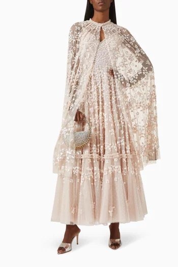 Maeva Midaxi Cape in Tulle