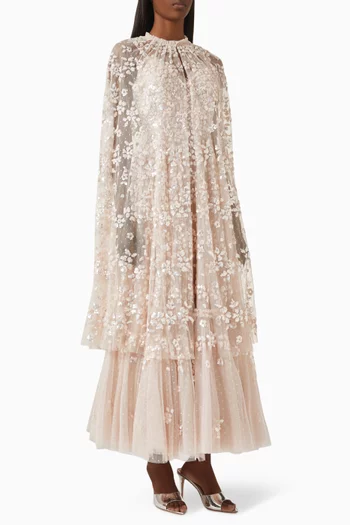 Maeva Midaxi Cape in Tulle