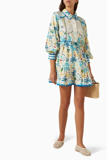 Savannah Charms Mini Dress in Cotton-blend
