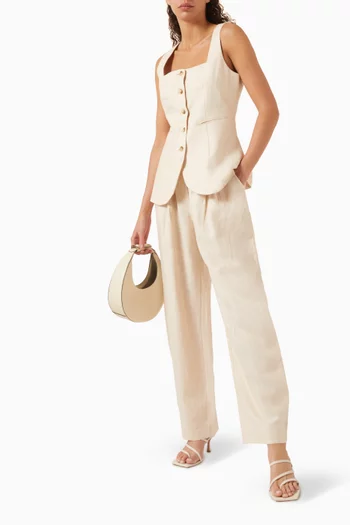 Lucille High-waisted Pants in Linen