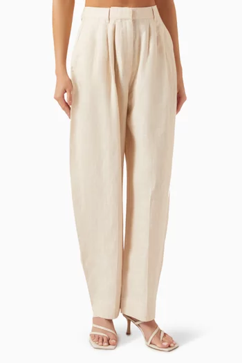 Lucille High-waisted Pants in Linen