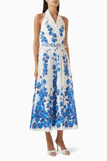 Orchid Blues Midi Dress in Tencel Blend