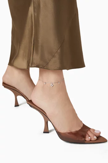 Letter 'H' Diamond Anklet in 18kt White Gold
