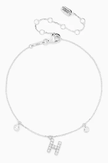 Letter 'H' Diamond Anklet in 18kt White Gold
