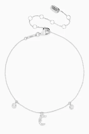 Arabic Letter ’J’ ج Diamond Anklet in 18kt White Gold