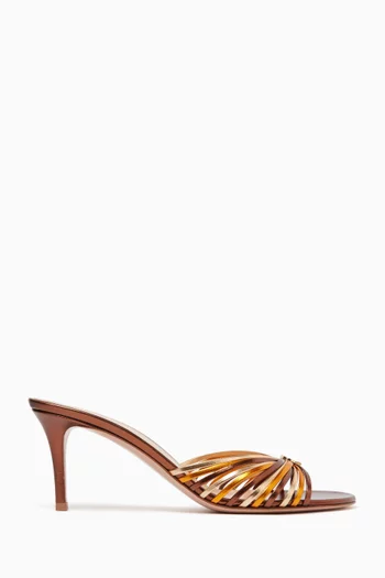 Vyna 70 Mule Sandals in Metallic Leather