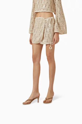 حذاء كاليبسو مفتوح بكعب 70 مم خوص وشمواه