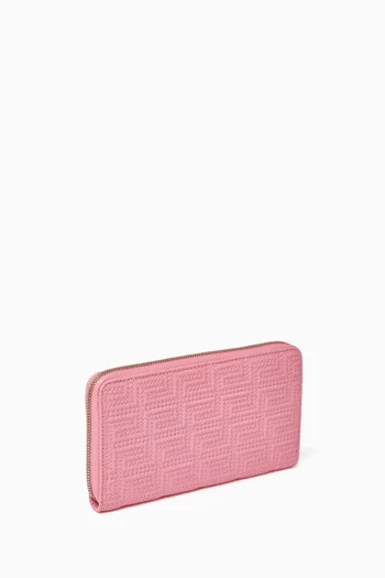 Unused Zip Around Wallet in Quilted Vanitas