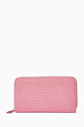 Unused Zip Around Wallet in Quilted Vanitas