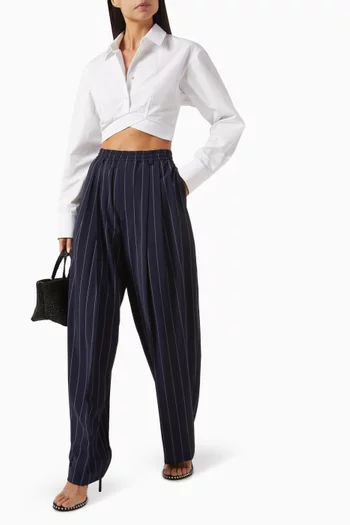 Pinstripe Pants in Stretch Wool