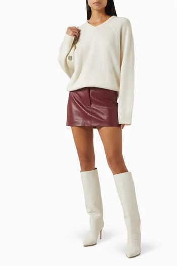 Oversized V-neck Sweater in Cashmere