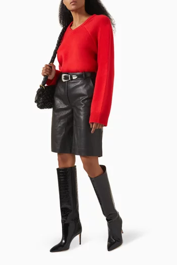 Oversized V-neck Sweater in Cashmere