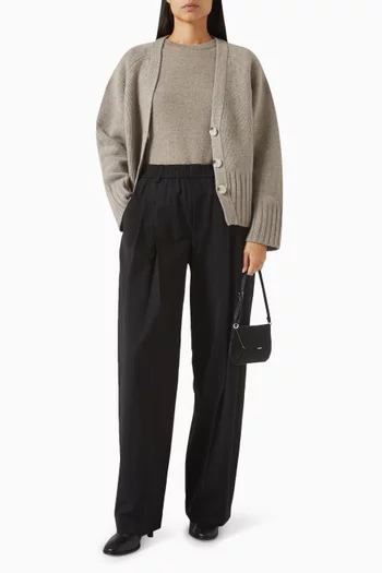 Padded Shoulder T-shirt in Cashmere