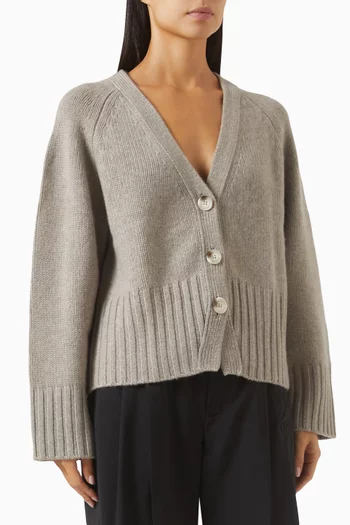 V-neck Cardigan in Cashmere