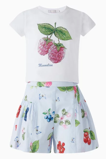 Floral Fruits Shorts in Cotton
