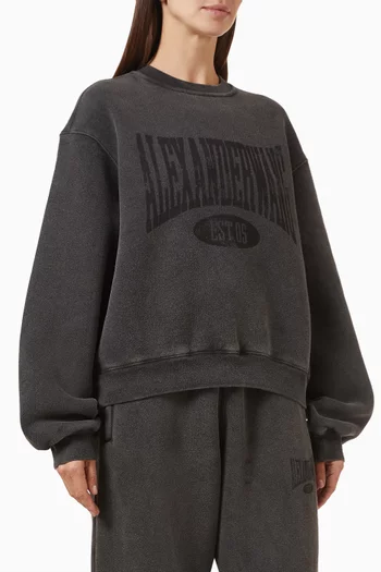 Faded Logo Sweatshirt in Cotton-blend