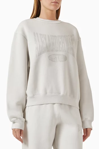 Faded Logo Sweatshirt in Cotton Blend