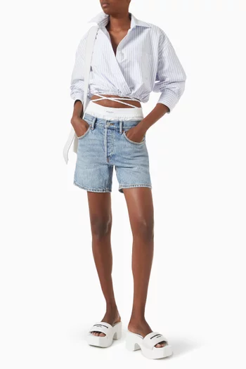 Wrap Crop Shirt in Cotton