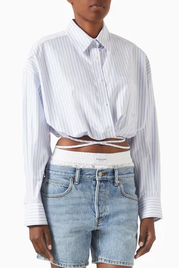 Wrap Crop Shirt in Cotton