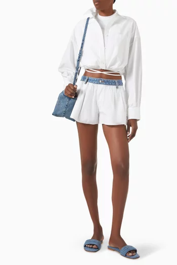 Wrap Crop Shirt in Cotton