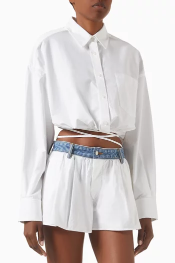 Wrap Crop Shirt in Cotton