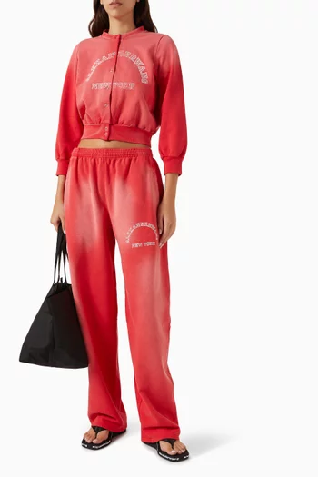 Graphic Logo Crop Cardigan in Cotton