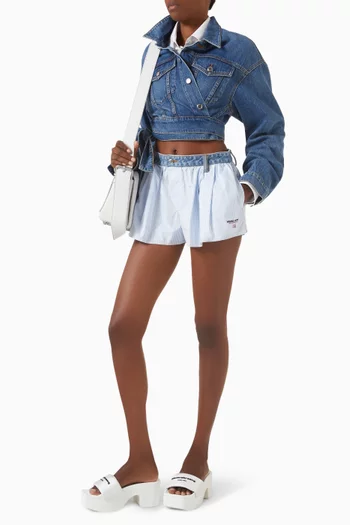 Wrap Trucker Jacket in Denim