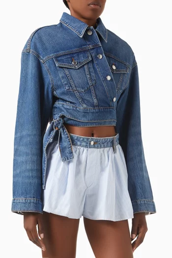 Wrap Trucker Jacket in Denim