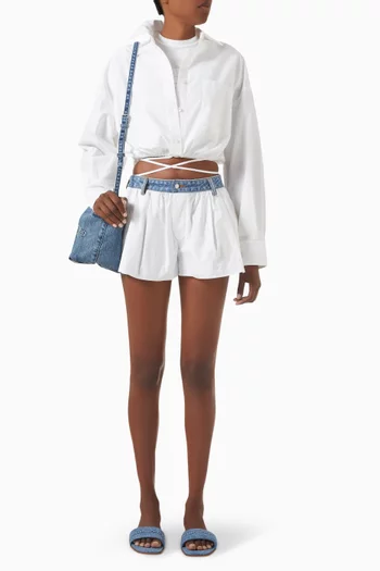 Denim Waistband Shorts in Cotton