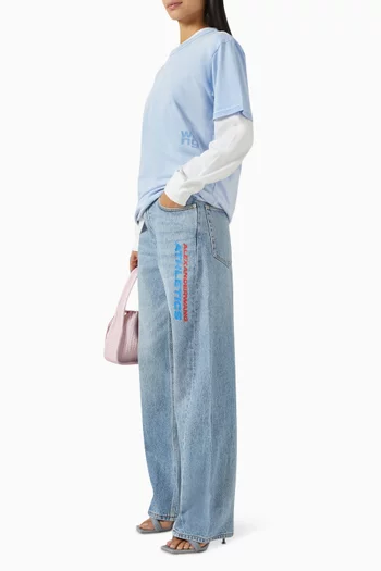 Mesh Balloon Jeans in Denim