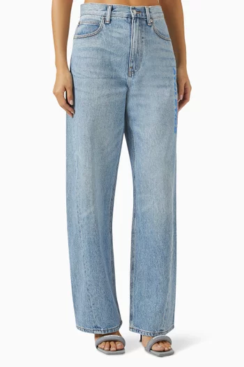 Mesh Balloon Jeans in Denim