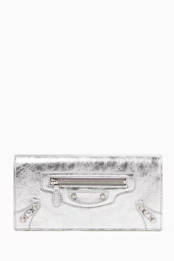 Long Le City Wallet in Metallic Arena Lambskin