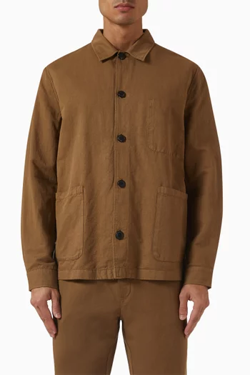 Twin Pocket Jacket in Cotton-linen Blend